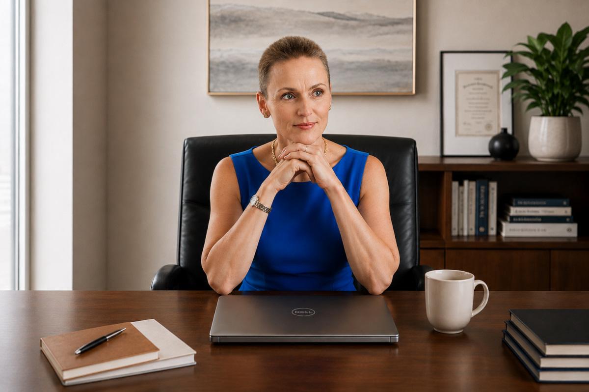 Executive leadership coach Iris Grimm in her office